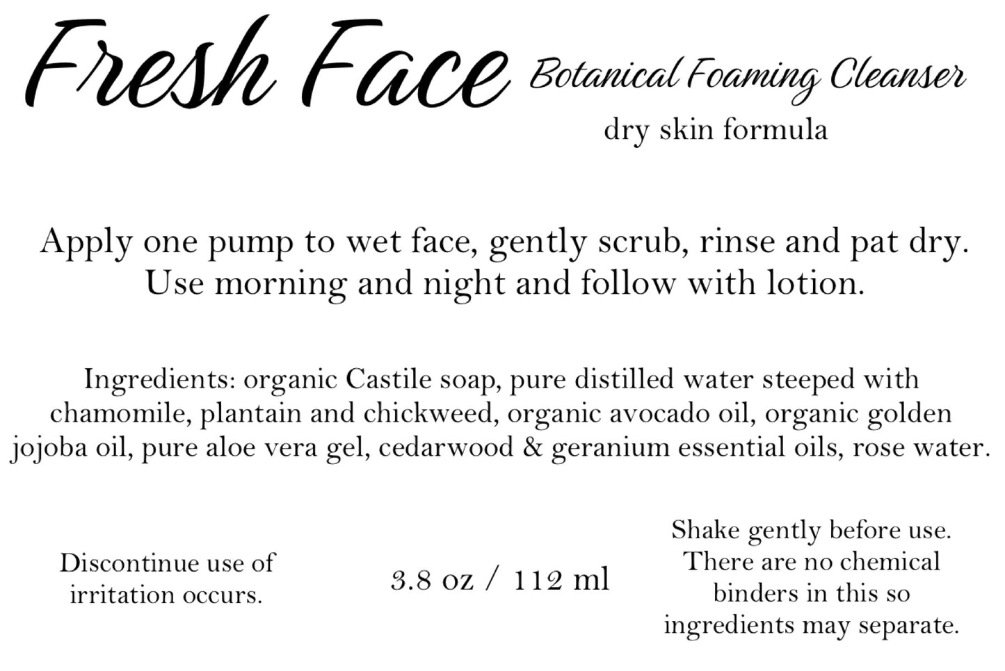 Fresh Face Botanical Face Wash