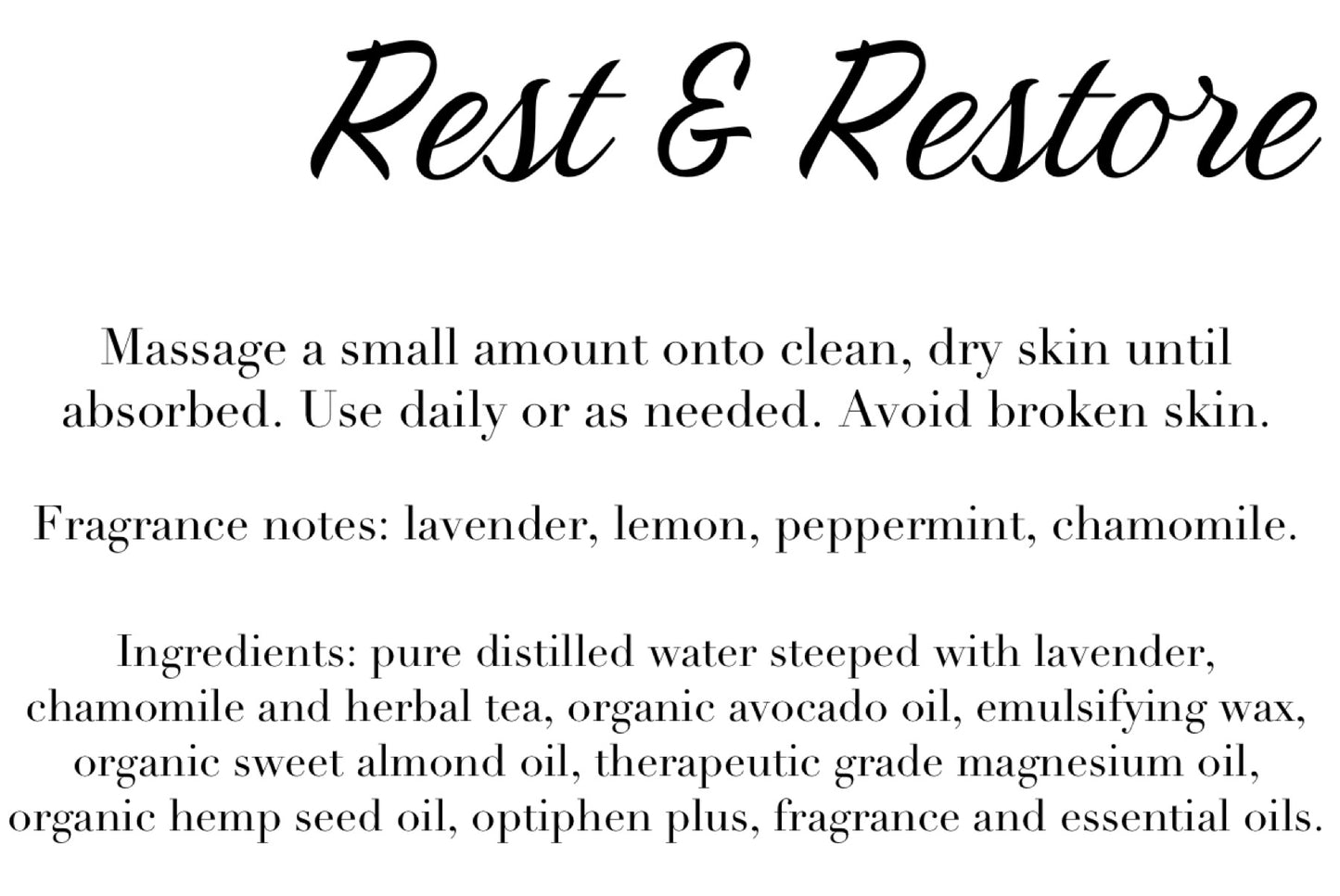 Rest & Restore Lotion