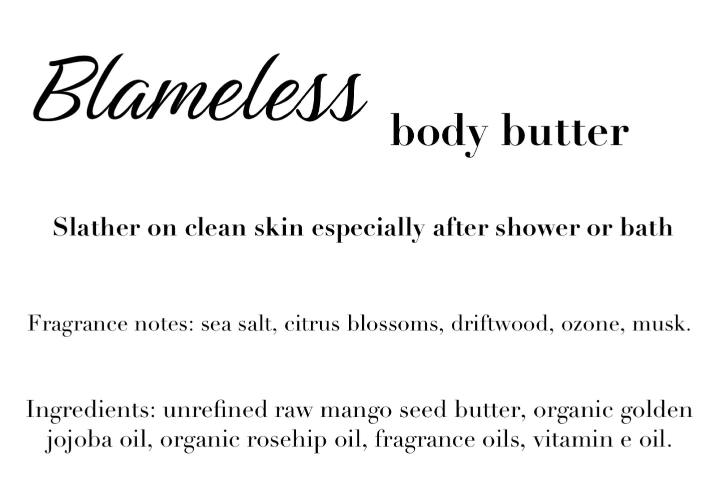 Blameless body butter