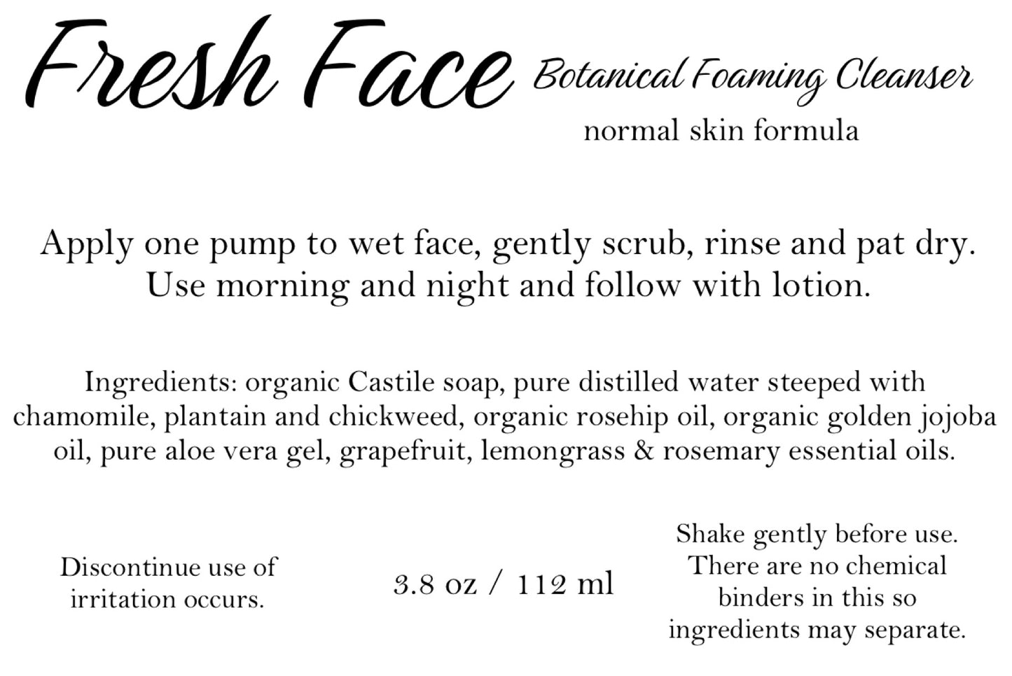Fresh Face Botanical Face Wash