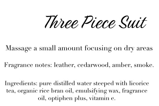 Three Piece Suit lotion