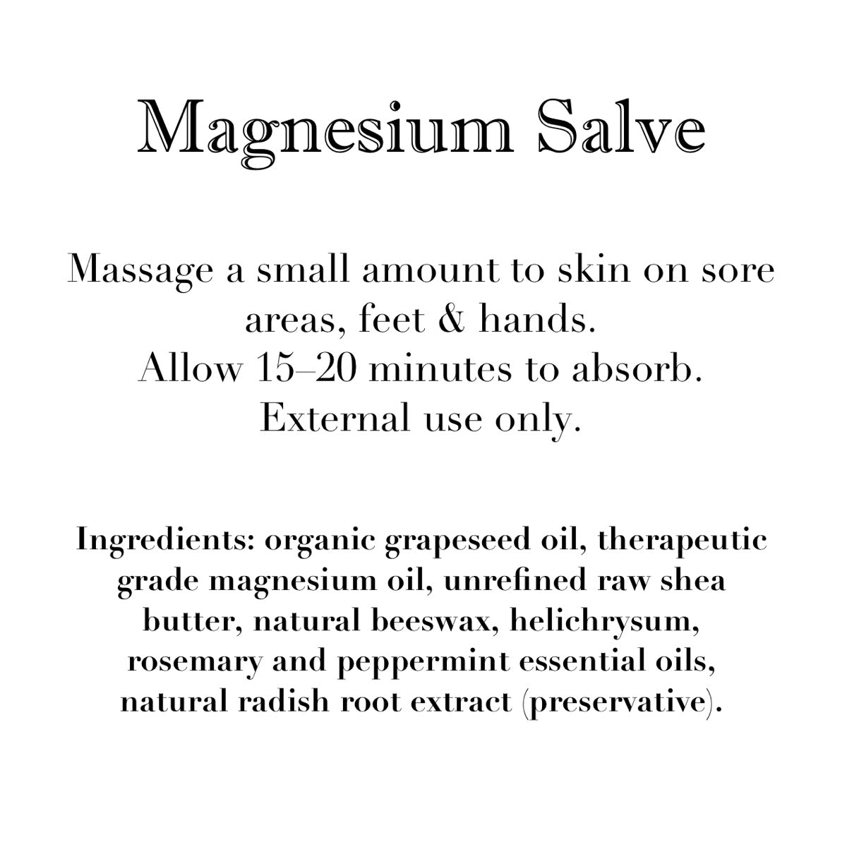 Magnesium Salve